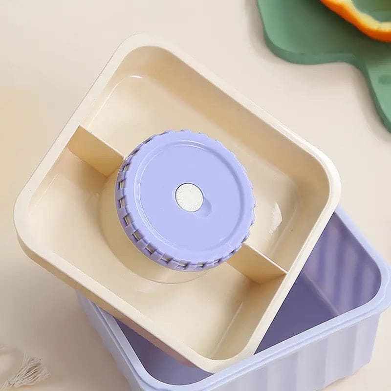 3 Cell Bento Lunch Box, Food Storage Containers, Transparent Lunch Box, Microwave Heating Lunch Box, Food Container Portable Salad Bowl, Leak-Proof Lunch Box with Grid, Food Container for Home, Office, or School