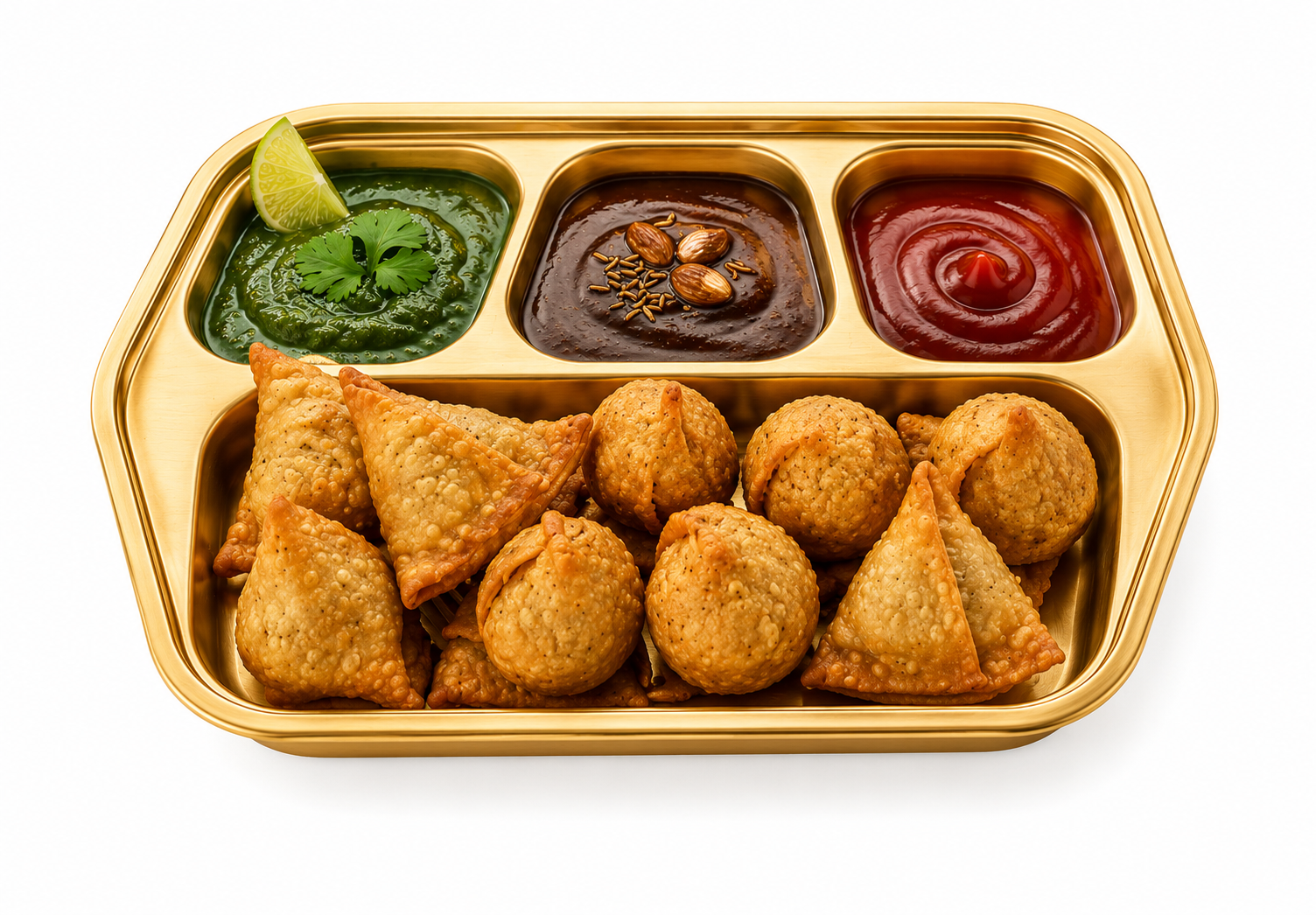 4 Compartment Snack Tray, Multipurpose Snack Serving Platter, Multi Section Snack Platter