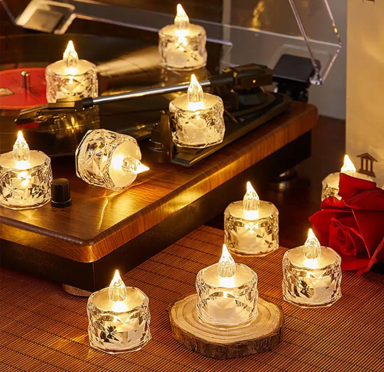 Cell Operated Candle Shape Lamp, Crystal Candles LED Light, Flameless ...