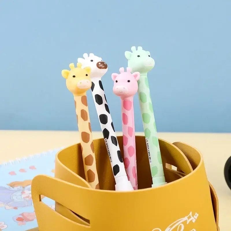 Creative Giraffe Gel Pen, Black Refill Signature Pen, Cute Giraffe Standable Gel Pen, Adorable Cartoon Student Signature Pen, School Office Stationery, Reusable 0.5mm Rollerball Gel Pen