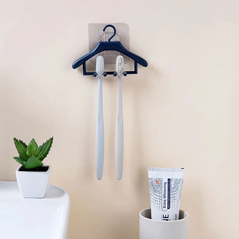 Unique Toothbrush Rack, Home Creative Hanger, Wall Hanging Tooth Storage Rack, Multifunctional Mini Hanger With Hooks, Toothbrush Tumbler Organizer Rack