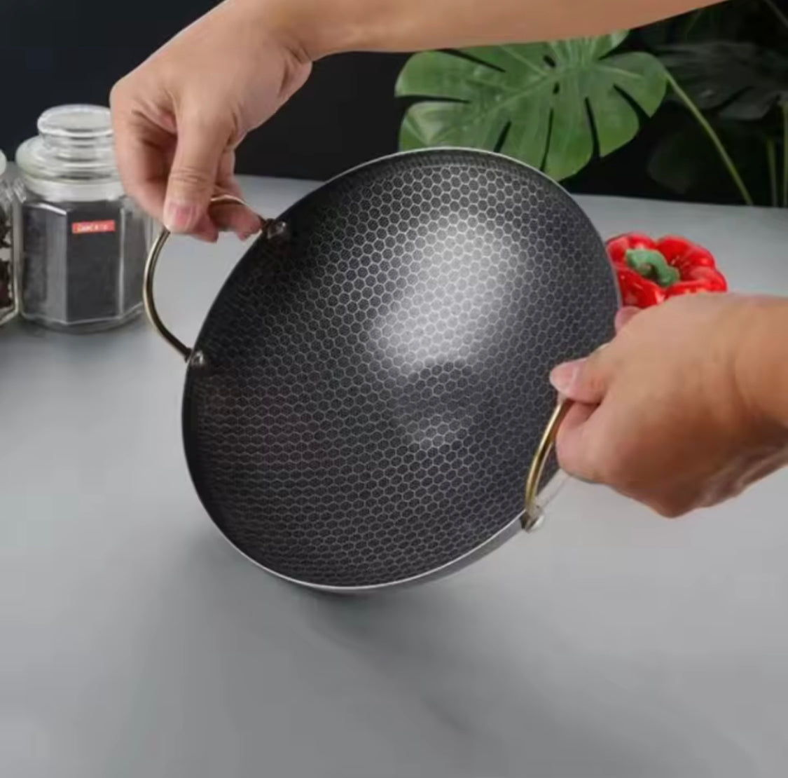 Stainless Steel Double Ear Cooking Pan, Multipurpose Kitchen Cooking Pan, Kitchen Gadgets