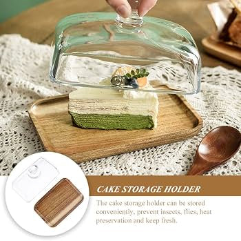 Glass Butter Storage Container with Bamboo Base, Butter Keeper with Transparent Lid, Elegant Butter Storage Container