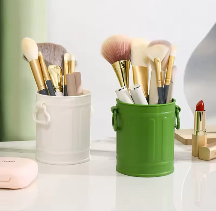 Portable Retro Style Pen Holder, Makeup Brush Holder Organizer, Mini Creative Office Storage Pen Holder, Pencil Bucket Organizer Container