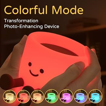 Cute Smiley Mug Night Lamp,     Adorable Mug Shaped Decorative Lamp, Cute Coffee Mug Shaped Table Lamp,  Cartoon Mug Led Lamp