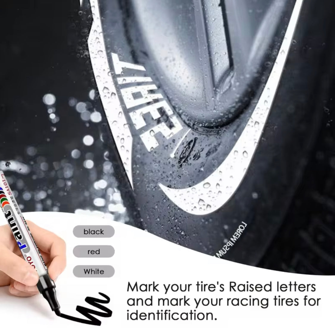 Waterproof Car Scratch Remover, Auto Rubber Tyre Paint  Care Pen, Car Vehicle Tyre Paint Marker