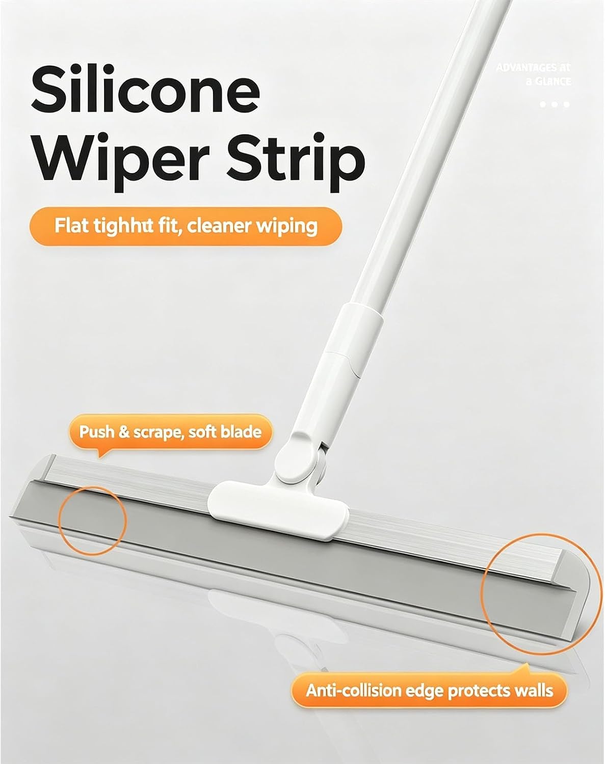 Magic Broom Bathroom Silicone Wiper, Window Washing Glass Scrapper, Household Cleaning Tools