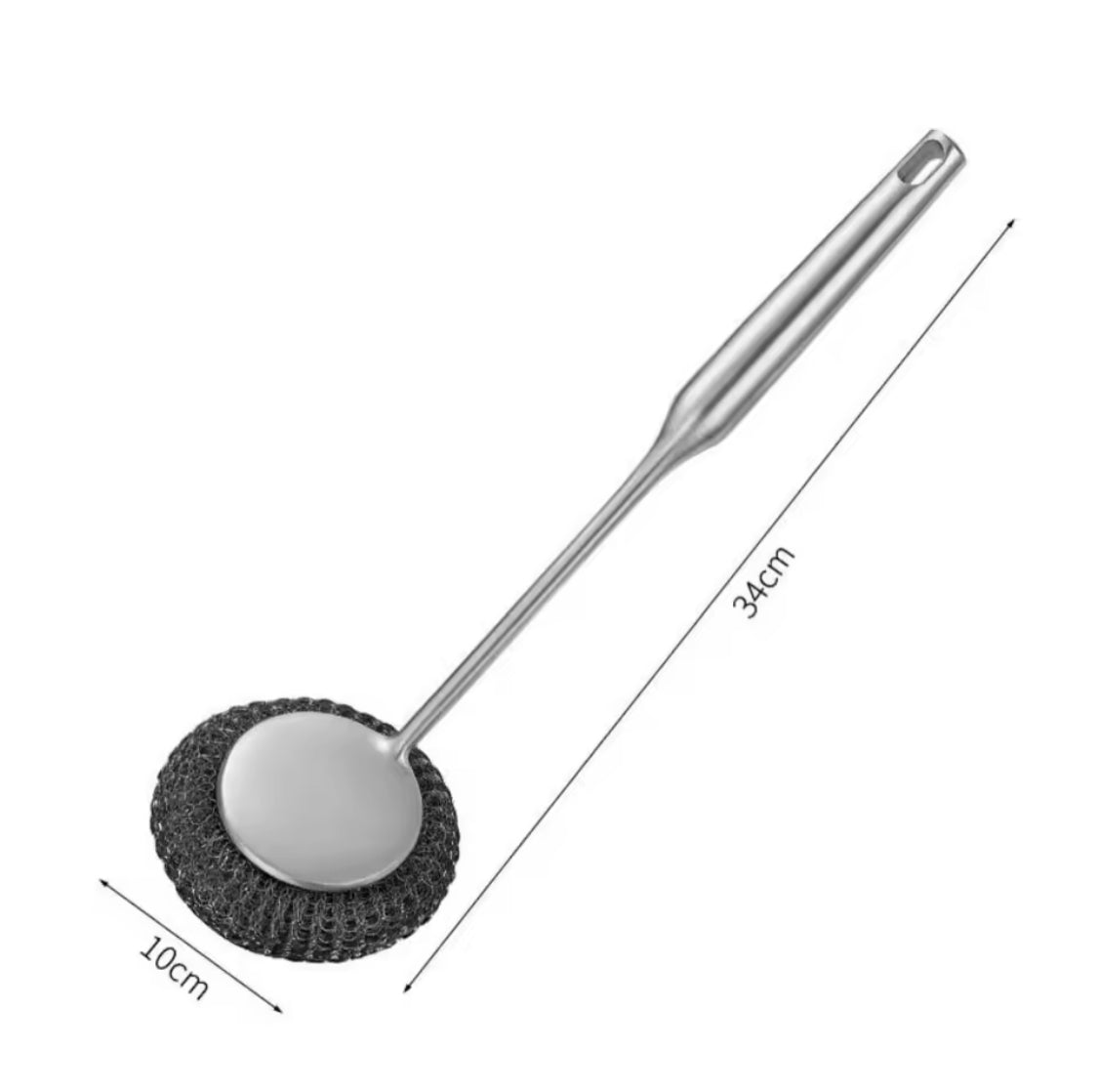 Long Handle Stainless Steel Wire Ball Brush, Strong Decontamination Sink Brush, Durable Extended Wire Dishwash Brush