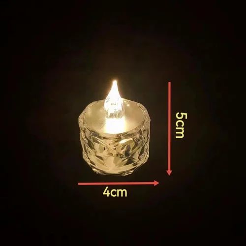 Cell Operated Candle Shape Lamp, Crystal Candles LED Light, Flameless Lantern Night Lamp, LED Candles Shape Lamp, LED Decoration Candles