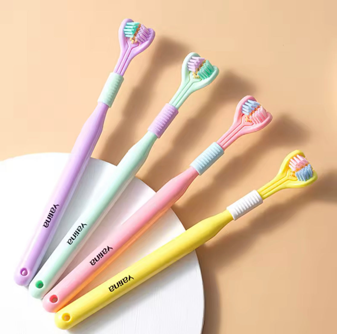 Soft Bristle 3 Sided Toothbrush, Oral Care Safety Toothbrush, Deep Cleaning Baby Toothbrush