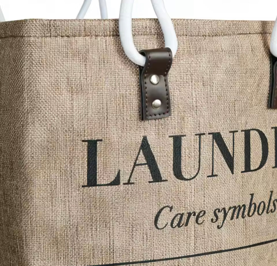 Nordic Style Handheld Laundry Basket, Printed Laundry Hamper With Handle, Portable Dirty Clothes Basket