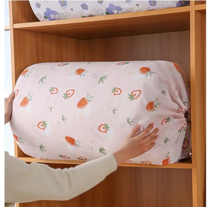 Drawstring Buggy Bag, Large Capacity Quilt Sorting Bag, Clothes Luggage Moving Cylinder Bag, Closet Closing Organizer Bag, Foldable Wardrobe Organizer, Dustproof Thickened Clothing Storage Bag, Vertical Blanket Storage Bag, Bedding Storage Pouches