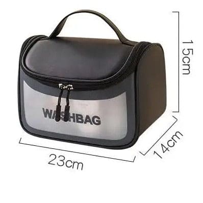 Clamshell Makeup Travel Bag, Washday Beauty Bag, Portable Transparent Makeup Bag, Female Shower Wash Bag, Multipurpose Women Cosmetic Bag, PVC Waterproof Handbags, Travel Toiletry Washbag With Zipper