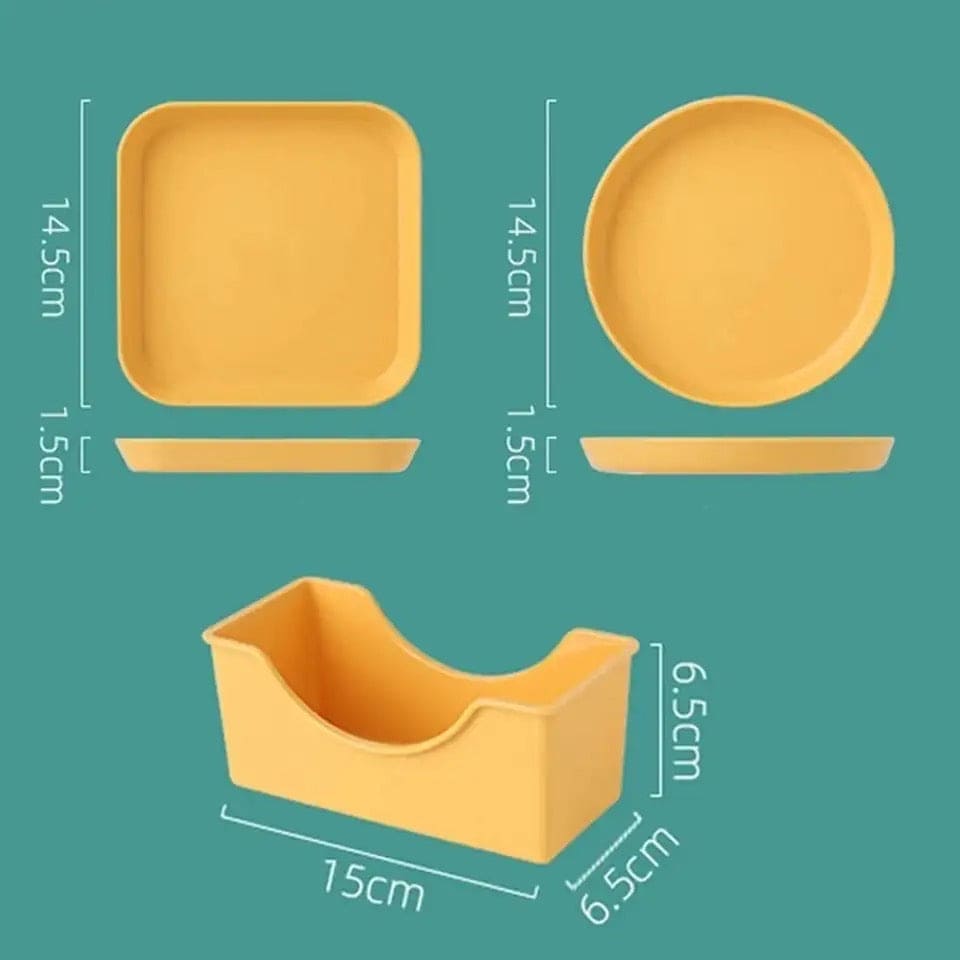 Plastic Plates With Stand, Multi-function Spit Bone Dish, Round Square Set Dining Table Plates, Household Kitchen Tableware Serving Table Plates, Fruit Snack Dish Plate, Reusable Food Serving Dishes With Rack