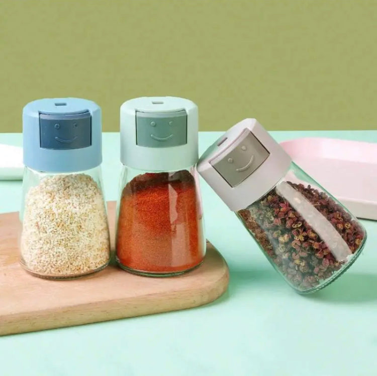 Transparent Seasoning Jar Set, Kitchen Salt Sugar Shaker, Measuring Seasoning Bottle