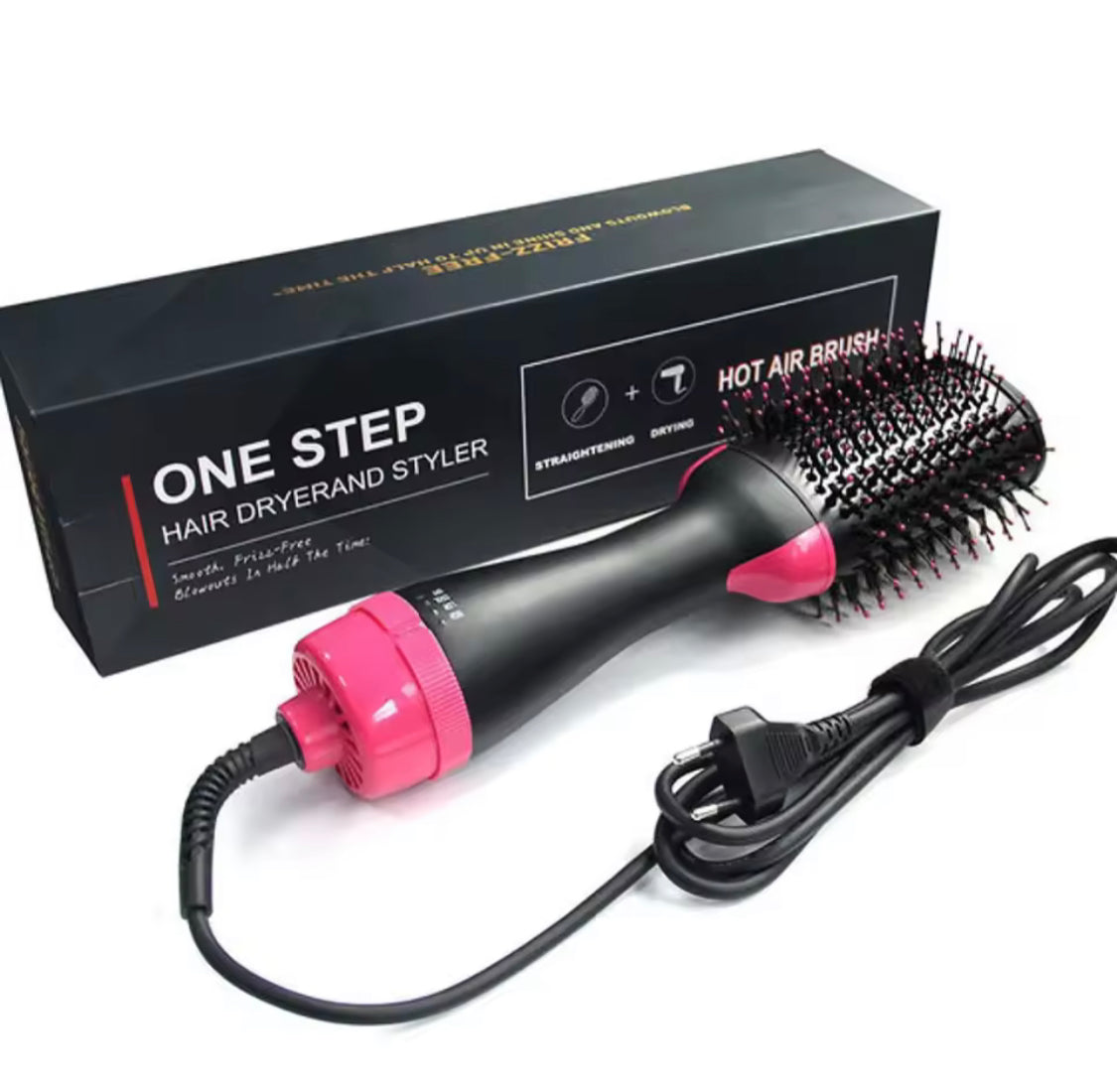 2 in 1 Multifunctional Hair Dryer, Rotating Hot Hair Brush Curler, Blow Dyer Brush, One Step Heating Comb Hair Straightening Brush