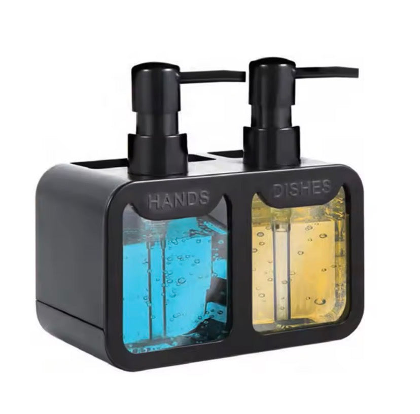 4 in 1 Manual Press Liquid Dish and Hand soap Dispenser, Dishwashing Soap Dispenser, Soap Dispenser With Sponge Holder