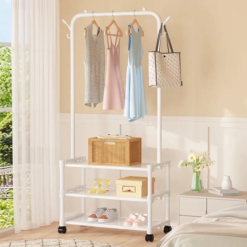 Household Hanger For Clothes, Floor Standing With Shoe Rack, Bedroom Organizer