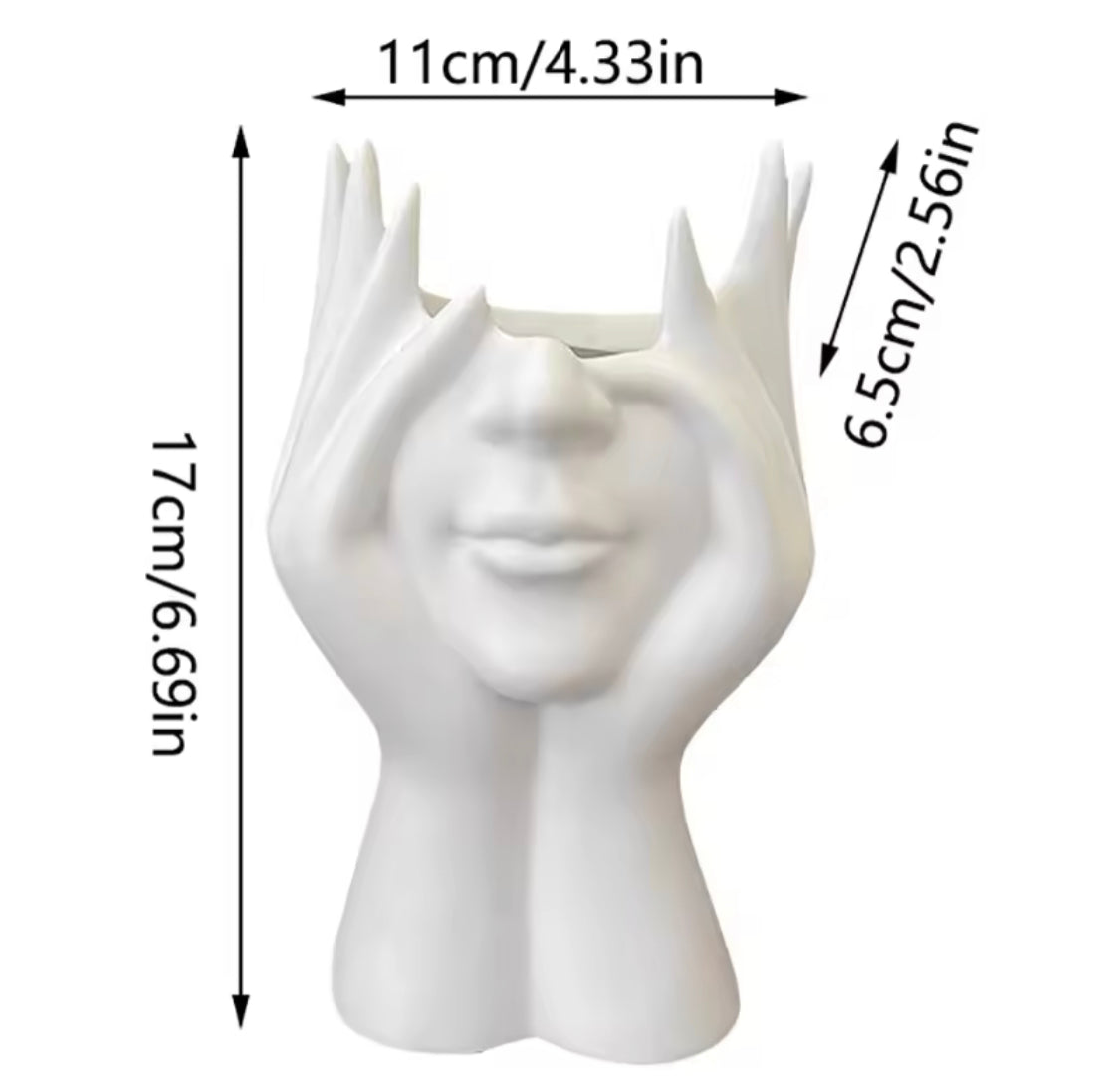 Creative Face Makeup Brush Holder, Pen Holder Desktop Cup,  Body Art Styling Desktop Decor