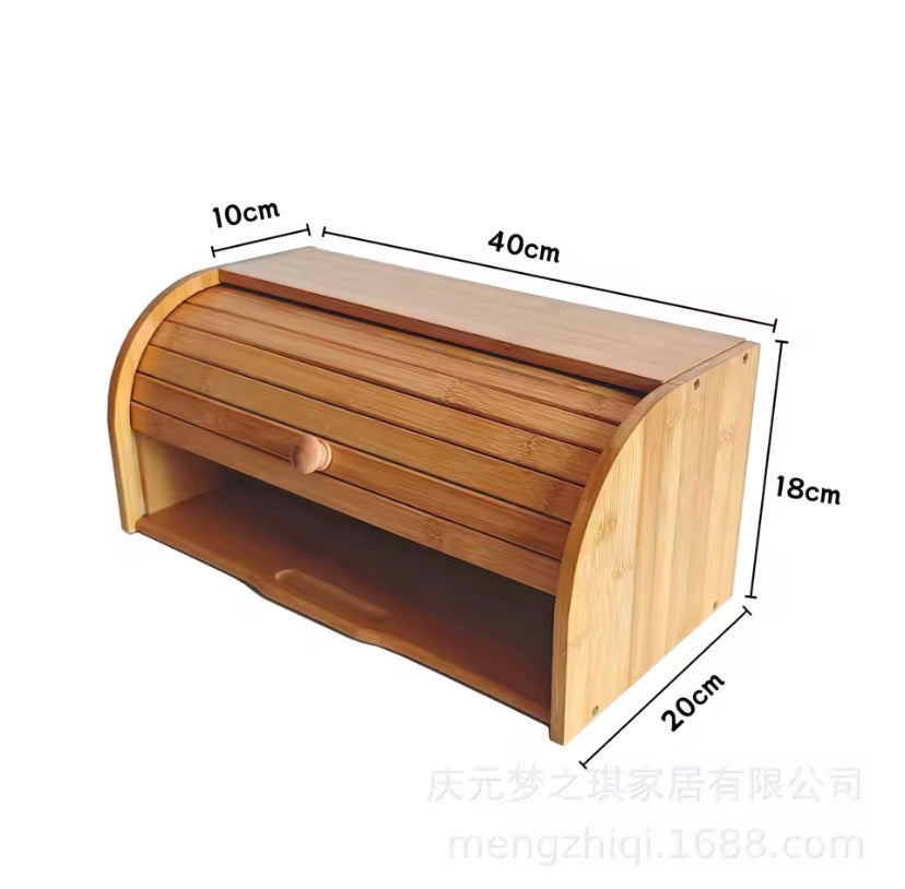 Premium Wooden Bread Box, Classic Kitchen Bread Keeper, Wooden Bakery Storage Box, Heritage Wooden Bread Box