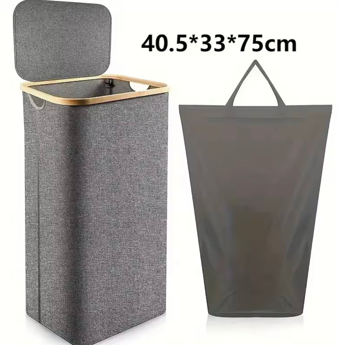 Foldable Laundry Basket With Lid, Bamboo Laundry Basket With Inner Bag, Bedroom Storage Box, Bathroom Dirty Clothes Basket