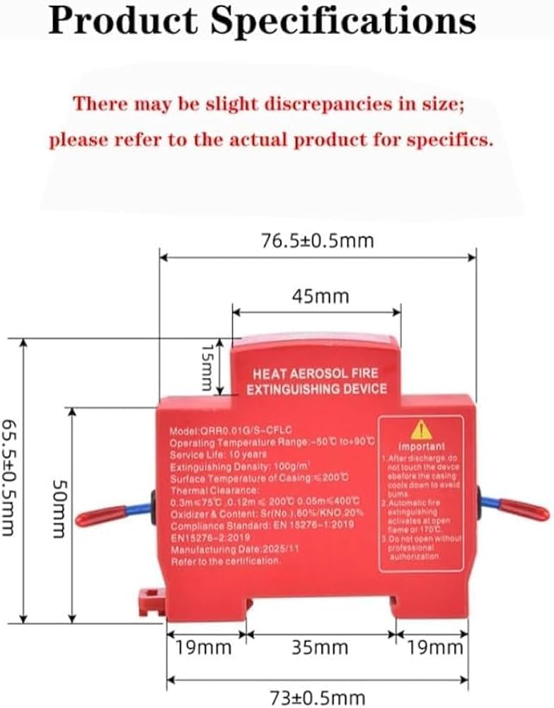 Electrical Panel Fire Extinguishing Device, Automatic Heat Activated Fire Suppression System,  Heat Aerosol Fire Extinguishers