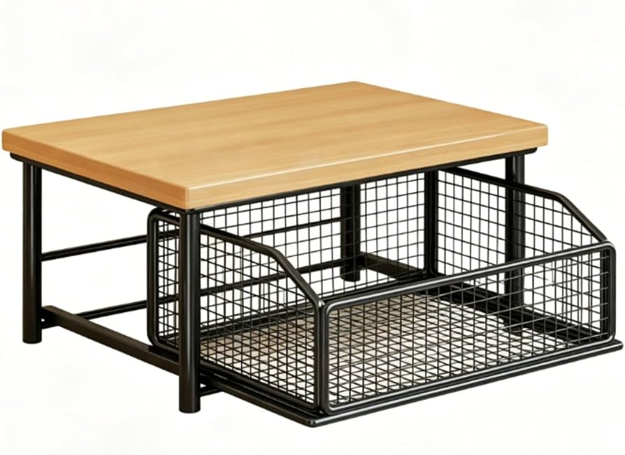 Countertop Pull Out Sliding Drawer Basket, Sliding Kitchen Counter Organizer, Kitchen Appliances And Spice Storage Rack