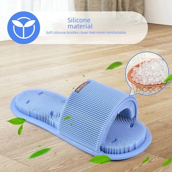 Home Massage Slipper, Foot Rubbing Silicone Slipper, Suction Cup Massager Slippers, Non Slip Suction Cup Foot Relief Massager Cleaner for Men and Women, Shower Feet Cleaning Brush