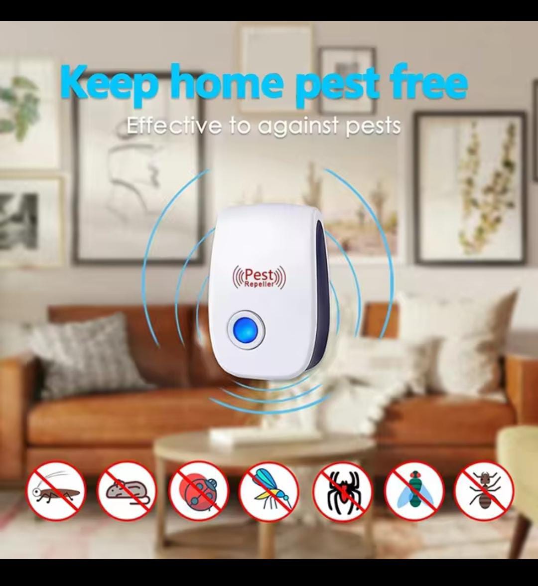 Electric Ultrasonic Pest Repeller, Anti-Mosquito Rodent Controller, Indoor Bug Cockroach Insect Killer Zapper