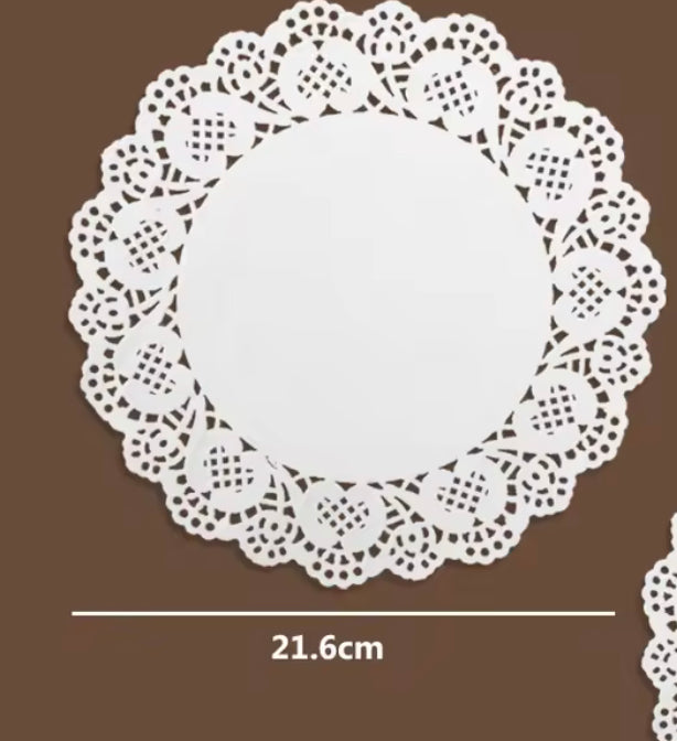 Round Lace Coaster Place Mat, Multipurpose White Lace Napkin, Fried Food Paper Tray Lace