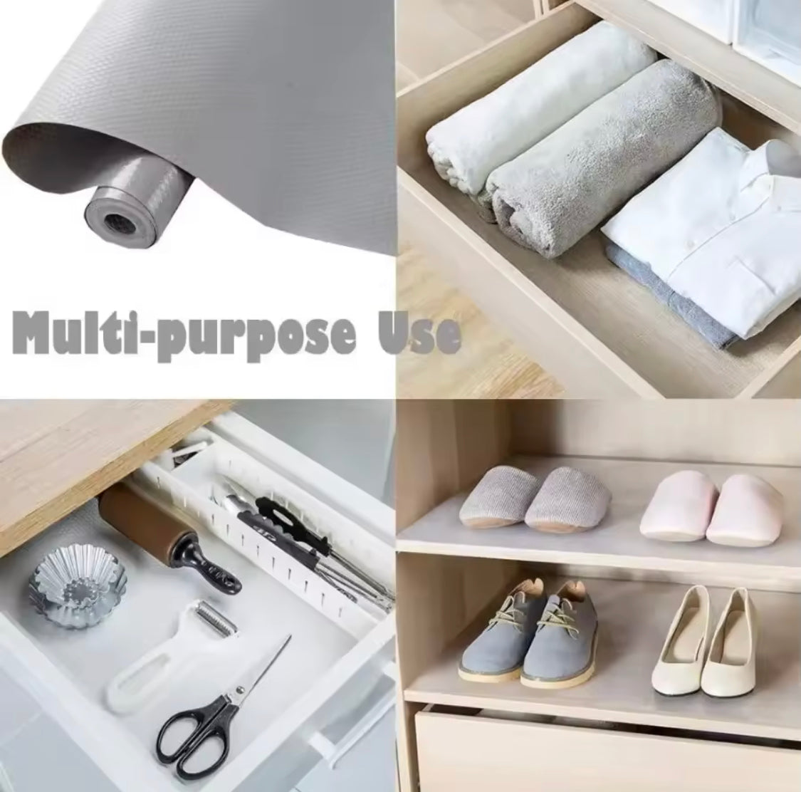 Kitchen Cabinets Shelf Liners, Waterproof Refrigerator Liners, Washable Liners for Home Kitchen