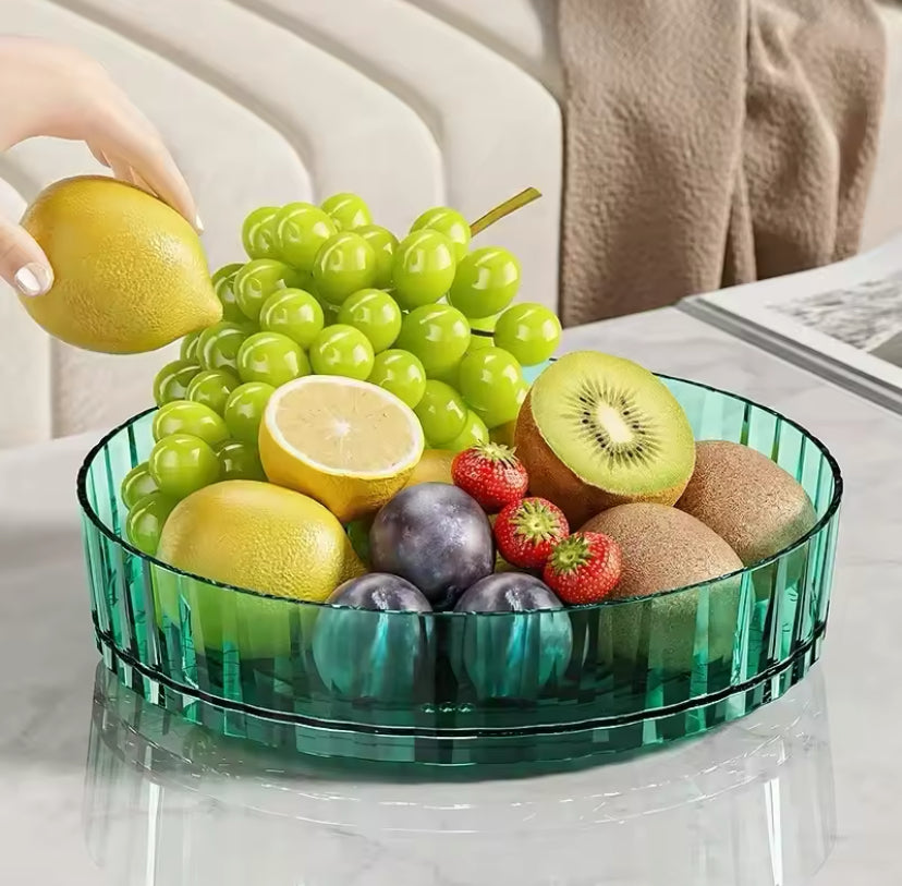 360° Rotating Tray Spice Rack, Seasoning Kitchen Organizer With Base, Non Slip Spice Round Rack Plate, Rotatable Condiment Rack, Multifunctional Rotating Fruit Tray