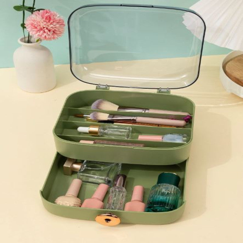 Cosmetic Display Case With Cover, Makeup Storage Box, Makeup Display Case With Drawers
