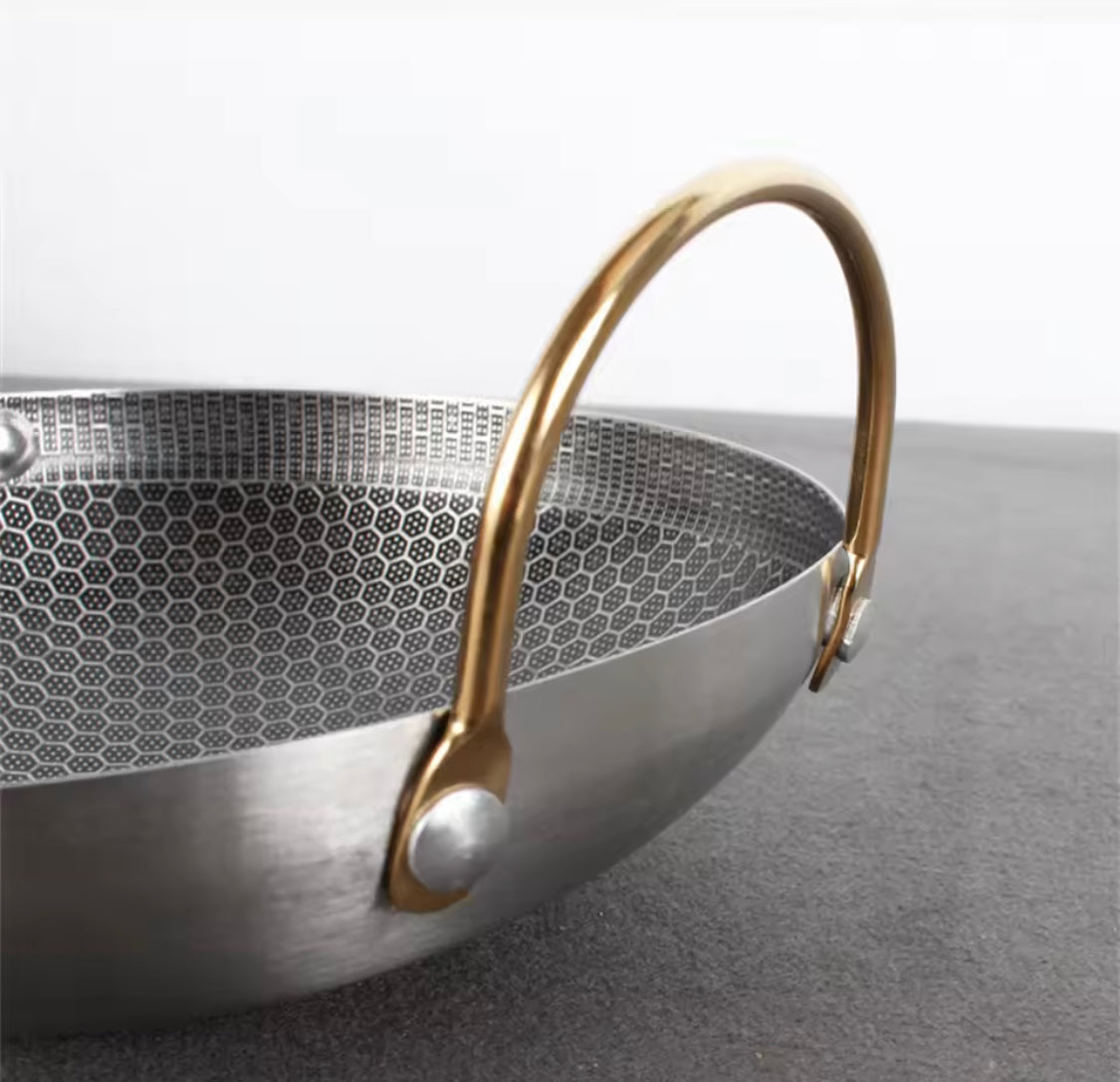 Stainless Steel Double Ear Cooking Pan, Multipurpose Kitchen Cooking Pan, Kitchen Gadgets