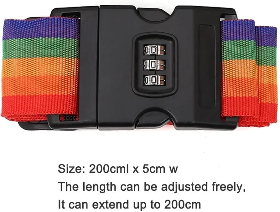 Adjustable Luggage Strap With Password Lock, Portable Travel Luggage Strap, Luggage Bundling Suitcase Accessories