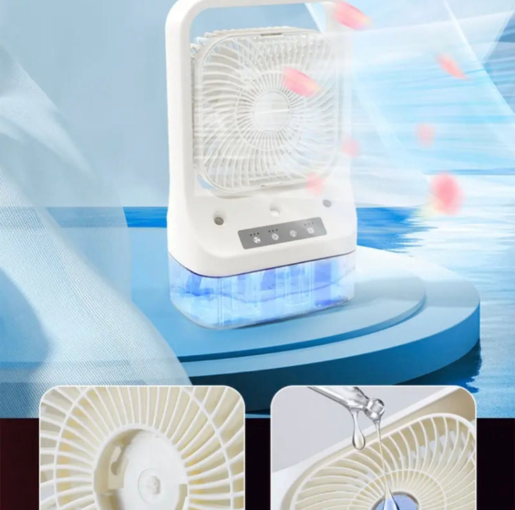 Portable Air Conditioner Fan, Humidifying Desktop Fan with Night Light, Air Cooler Home Fans