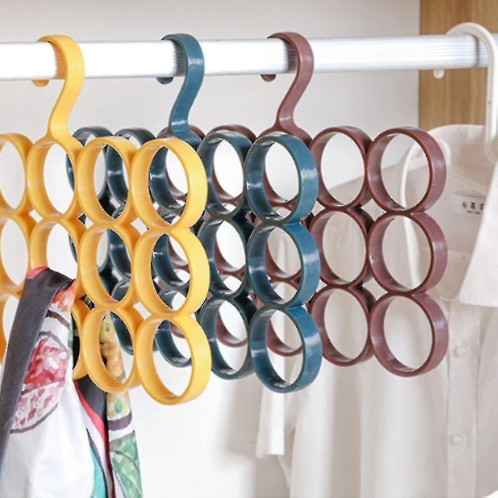 15 Ring Scarf Hanger, Circle Brief Scarf Organizer, Multifunctional Silk Scarf Strap, Wardrobe Scarf Hanger, Closet Organizers Hanger, Clothes Hanger With Holes