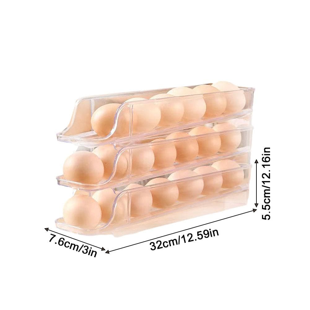 Telescopic Egg Slide Tray, Egg storage Container, Stackable Egg Tray, Safe Sliding Egg Box, Durable Egg Storage Box, Anti Slip Large Capacity Egg Holder, Kitchen Countertop Fresh Egg Storage Container