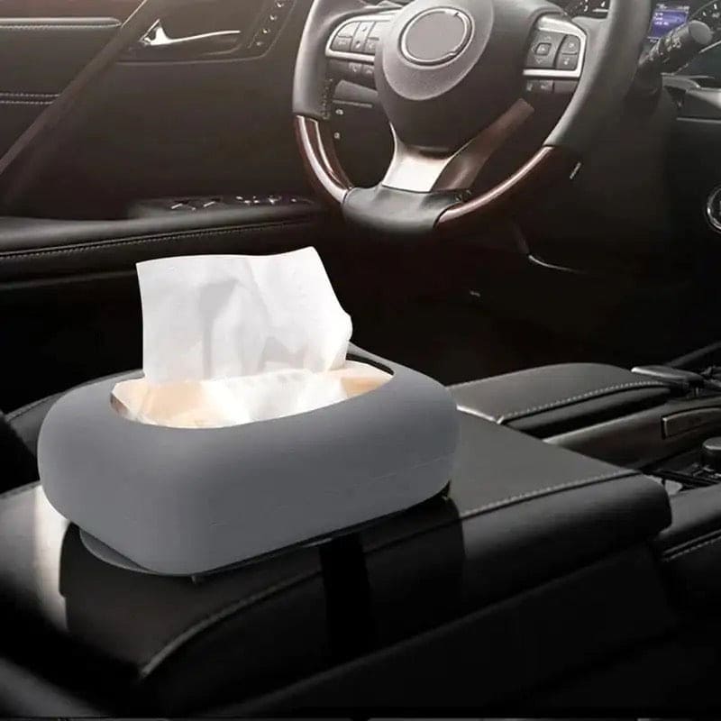 Silicone Tissue Holder, Suction Cup Napkin Storage Box, Punch Free Tissue Box With Sucker, Foldable Square Napkin Tissue Holder, Universal Refillable Rectangle Tissue Dispenser