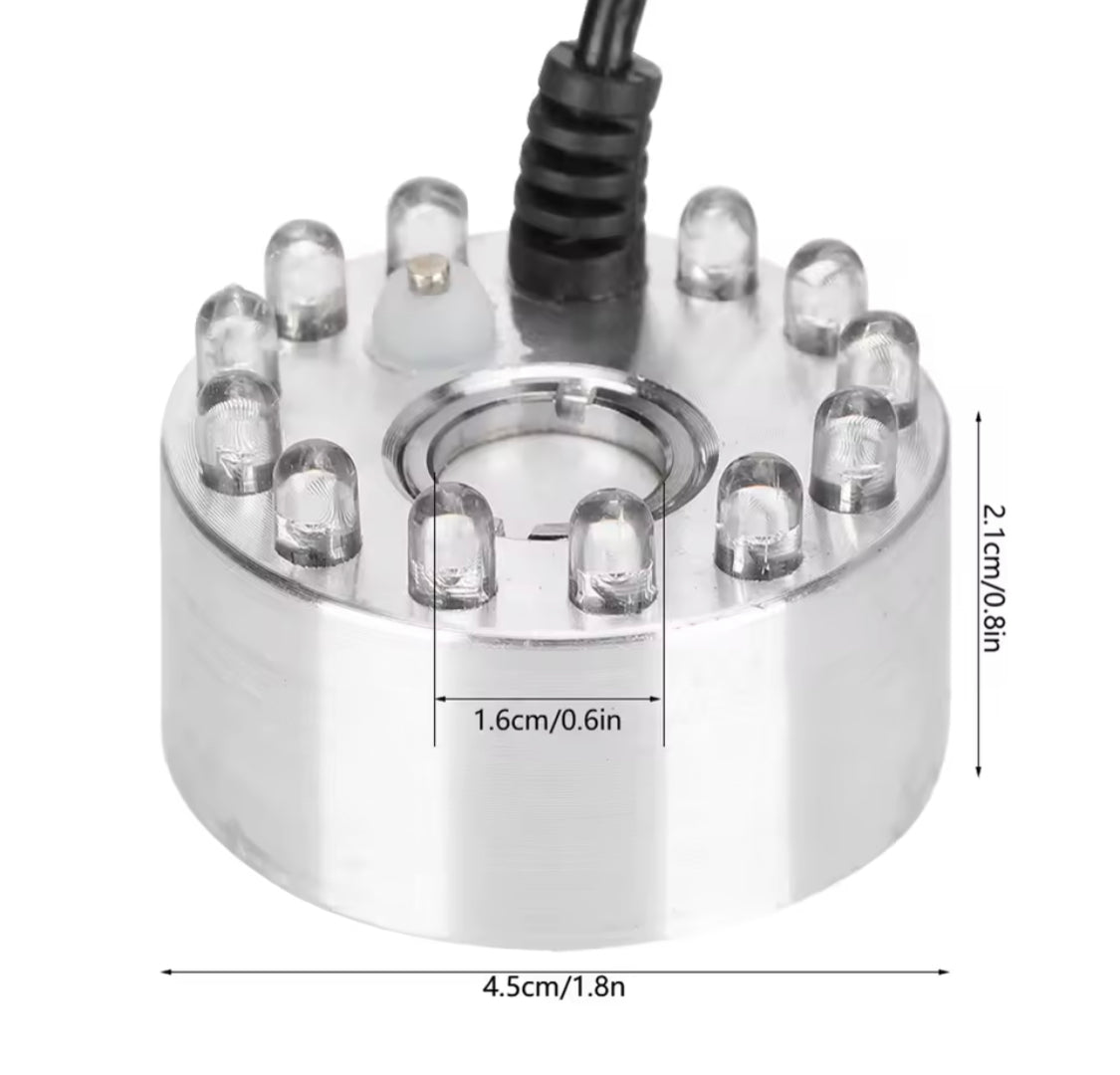 Ultrasonic Mist Maker Air Humidifier, Electric Fountain Pool Atomizer Humidifier, Color Changing Ultrasonic Mist Maker