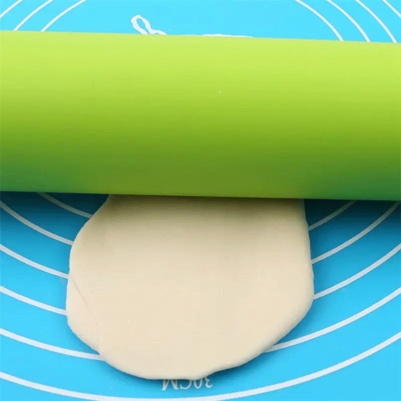 Silicone Dough Roller, Wooden Handle Dough Roller, Dumpling Skin Pressing Flour Stick Baking Tool, Kitchen Roti Belan, Non Stick Surface Baking Roller, Kitchen Cooking Accessories