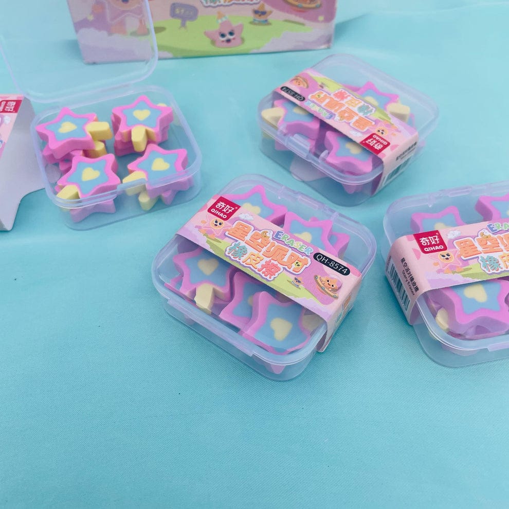 Colourful Star Shaped Tiny Eraser, Kids Cute Cartoon Rubber, Stationery Eraser