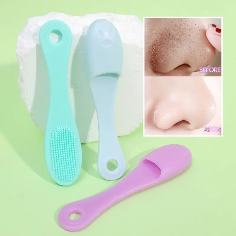 Silicone Nose Finger Brush, Facial Pore Cleaning Brush, Double-side Massage Brush, Soft Nose Head Wash Brush, Beauty Skin Care Clean Tool, Face Nasal Scrubbing Brush, Multi Use Cleaning Brush