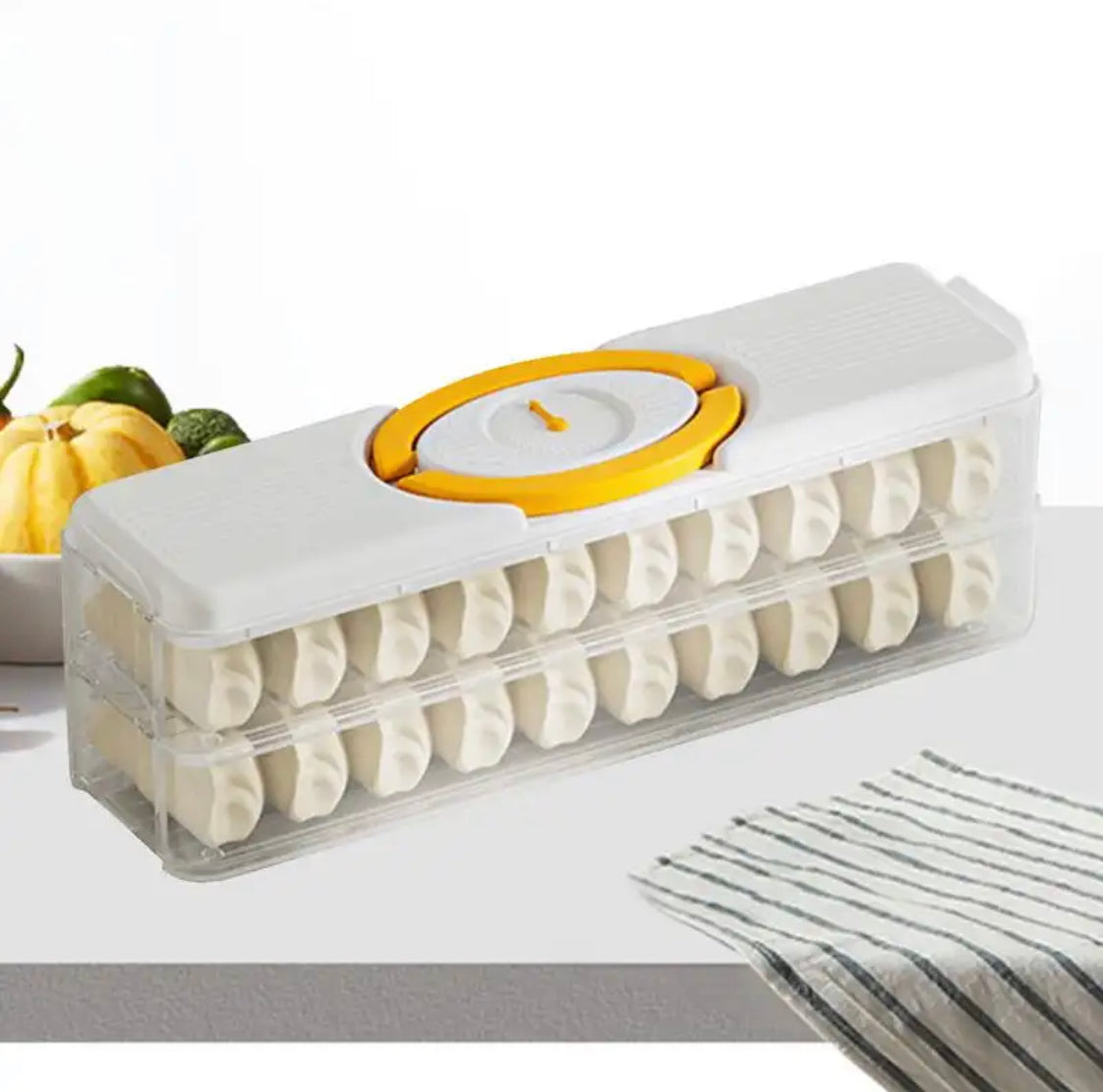 Two Layer Dumpling Storage Box, Portable Dumpling Organizer, Refrigerator Dumpling Box