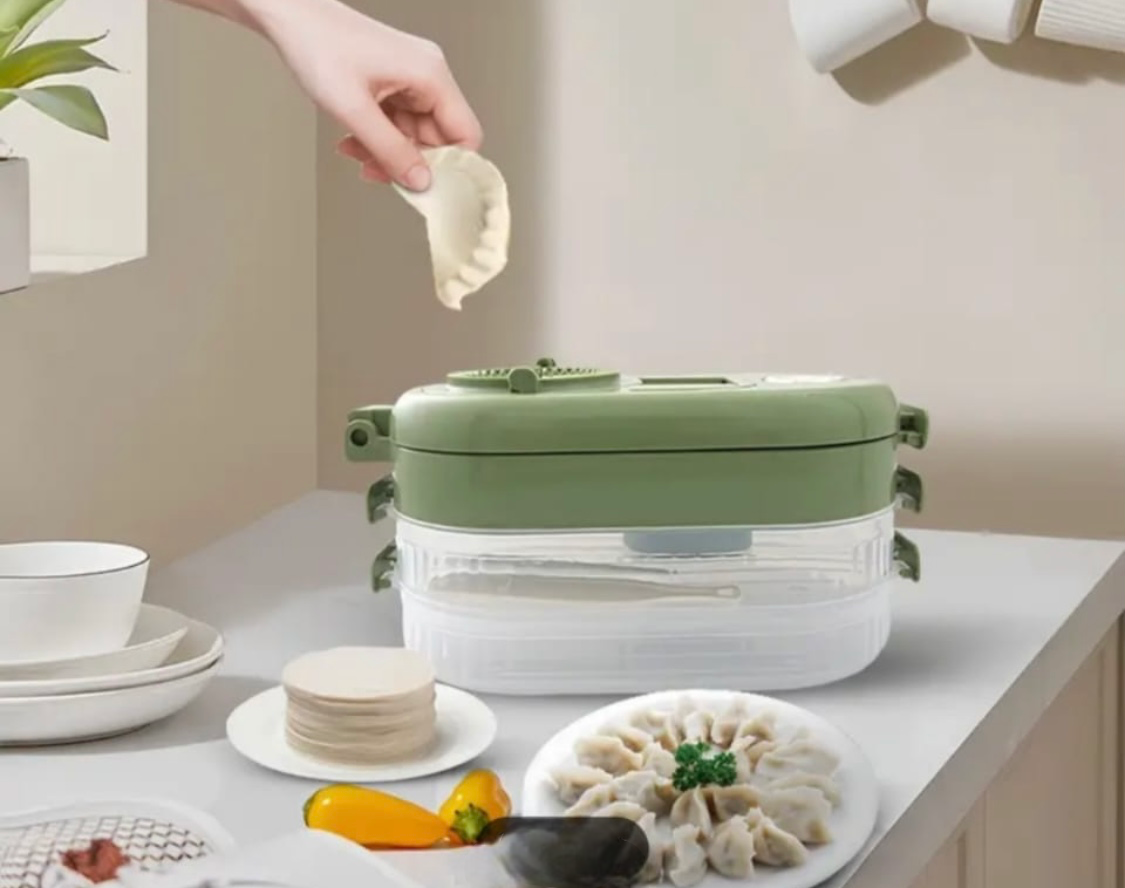 Multifunctional Dumpling Maker, Manual Dough Press Mold, Plastic Dumpling Storage Box