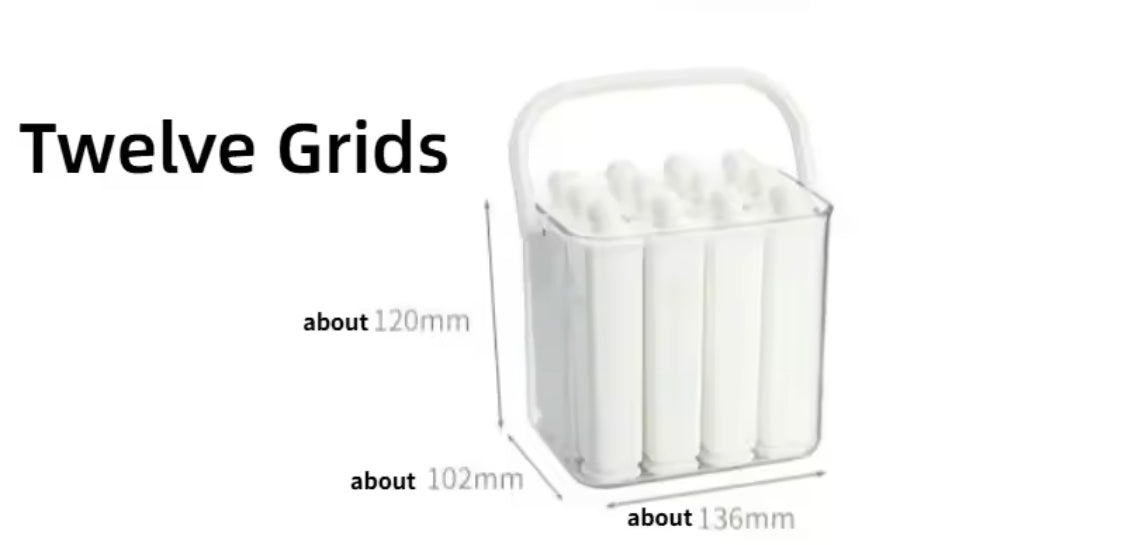 12 Grid Silicone Ice Popsicle Molds With Bucket, Durable Silicone Popsicle Mold with Lid, Portable Frozen Ice Cream Molds