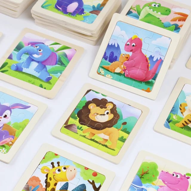 Jigsaw 3D Puzzle Set, Animal Cartoon 3D Puzzle Toys, Blocks Matching Toys, Hand Grip Plate Toddler Toys, Montessori Wooden Puzzles For Children, Kids Educational Learning Jigsaw Puzzle