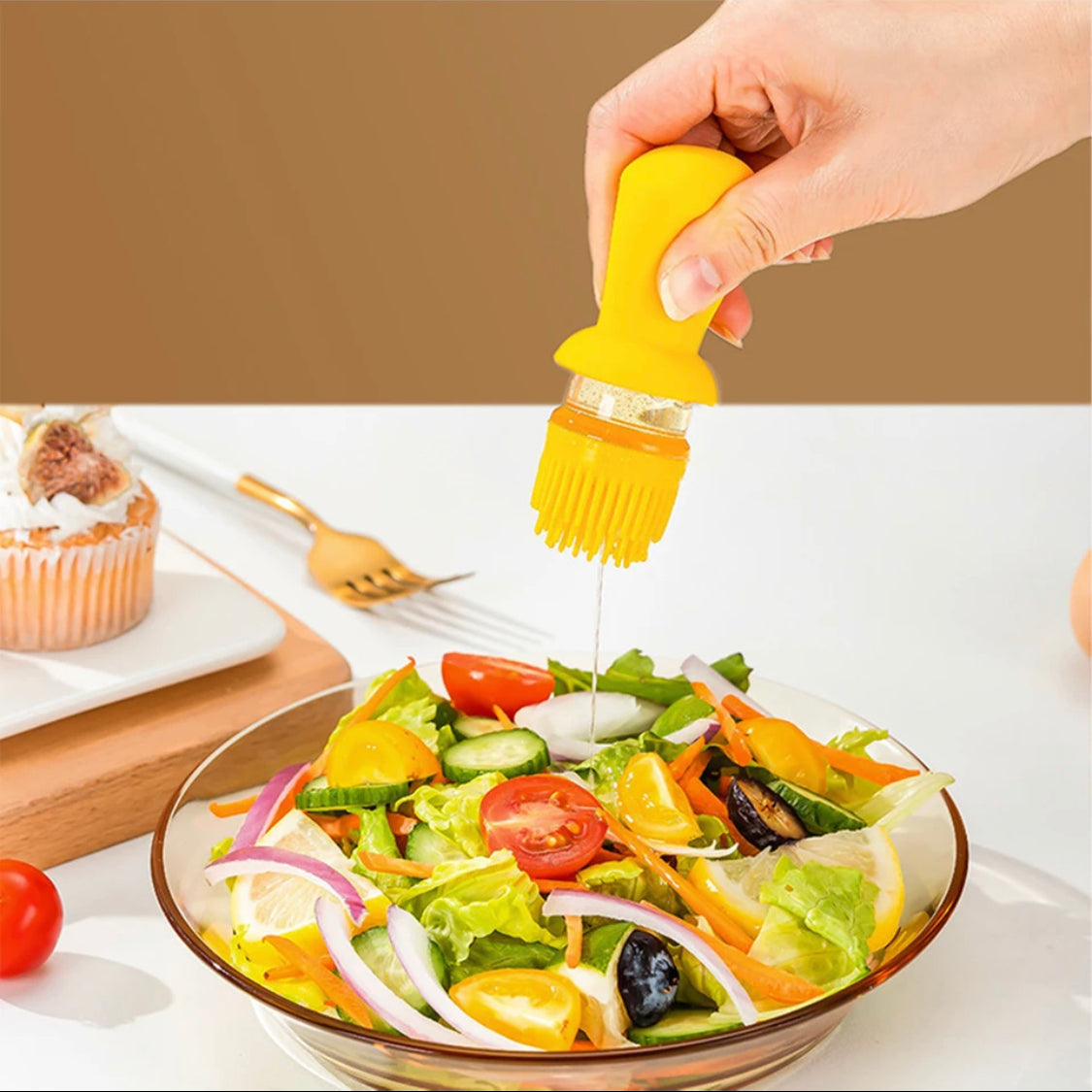 500ml Oil Dispenser Bottle With Brush, Cooking Seasoning Oil Bottle, Multifunctional Oil Bottle With Barbeque Brush