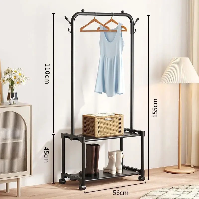 Household Hanger For Clothes, Floor Standing With Shoe Rack, Bedroom Organizer