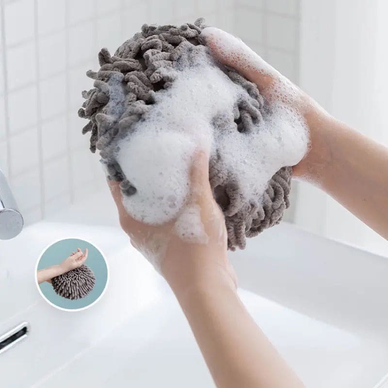 Microfiber Hand Ball Towel, Pompom Hand Towel, Hanging Hand Wipes, Kitchen Bathroom Hand Towel Ball with Hanging Loops, Quick Dry Soft Absorbent Fluffy Towel, Soft Absorbent Hand Drying Towel, Creative Hand Wipe Ball